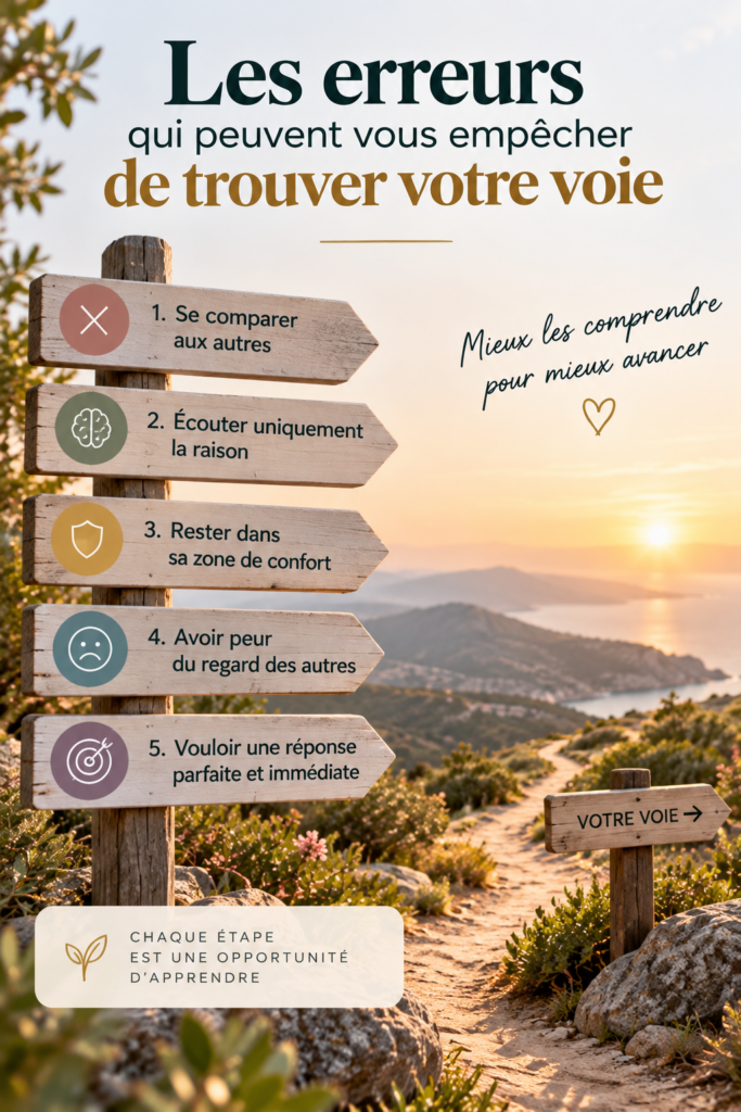 Erreurs à éviter pour trouver sa voie et avancer vers une vie qui nous ressemble