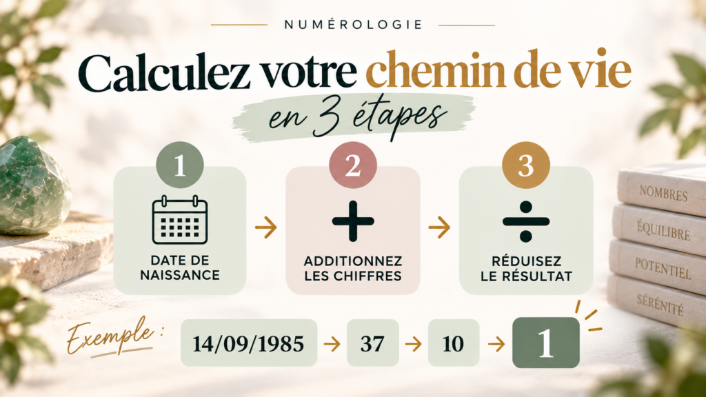 Exemple de calcul du chemin de vie en numérologie