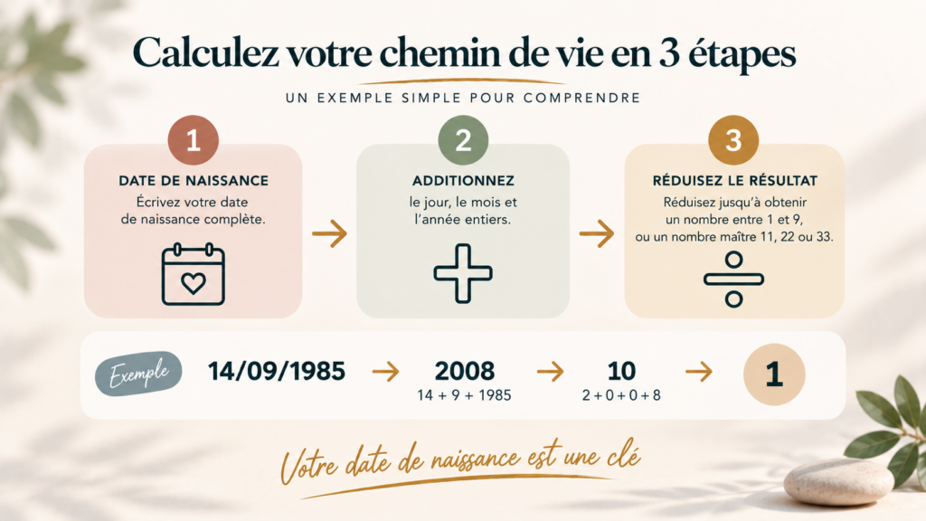 Exemple de calcul du chemin de vie en numérologie